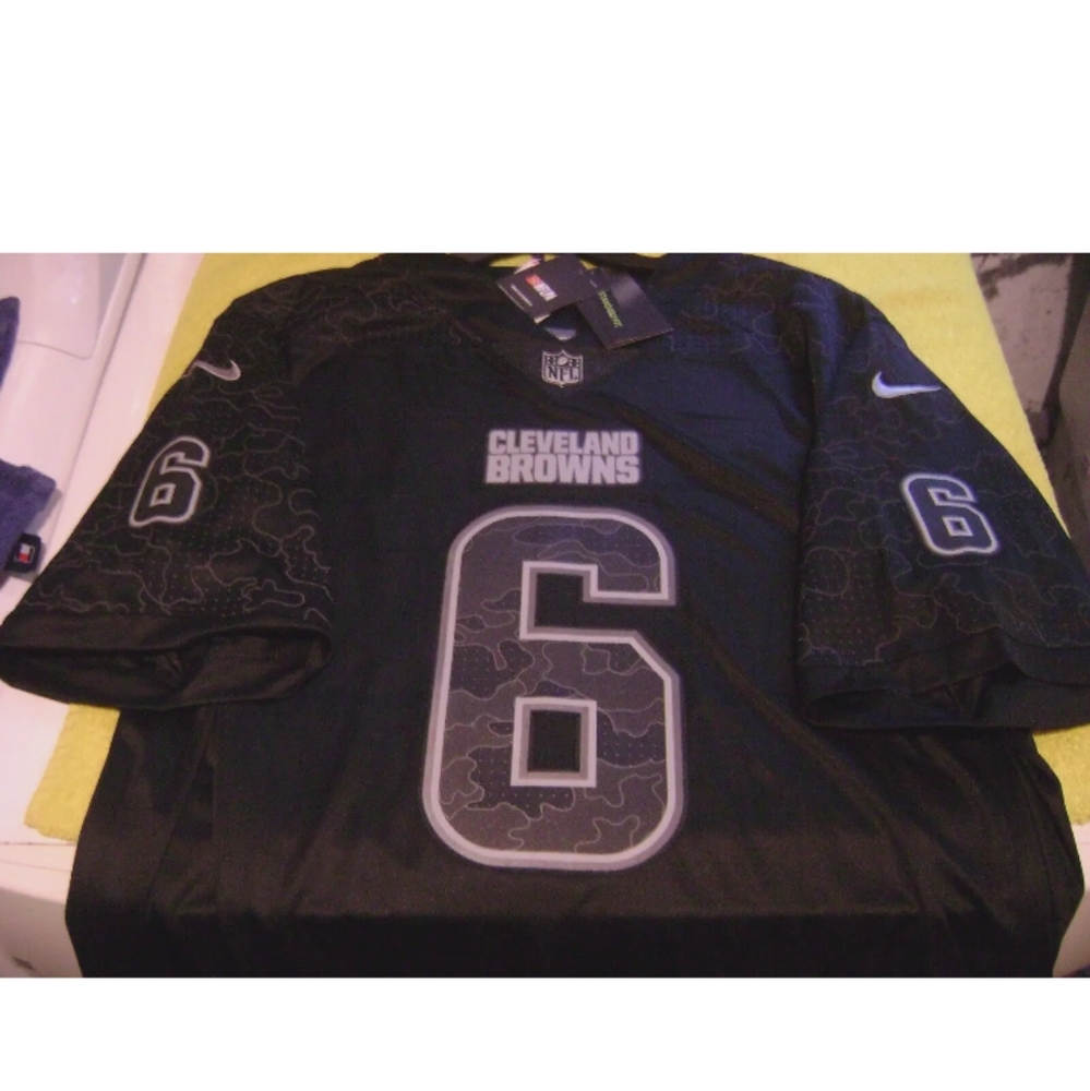 Nike Cleveland Browns Mayfield Nike Black RFLCTV  Limited Jersey